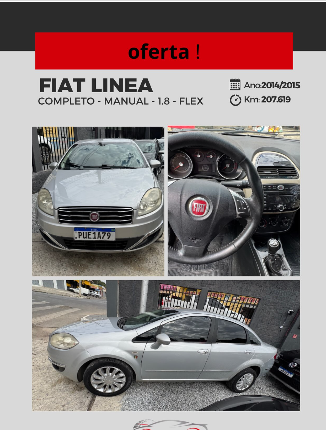 OFERTA! Fiat Linea Completo 2014/2015 ✅