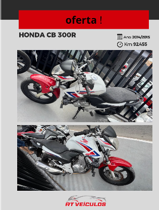 OFERTA! Honda CB 300R 2014/2015 🏍️